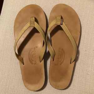 Rainbow flip flops